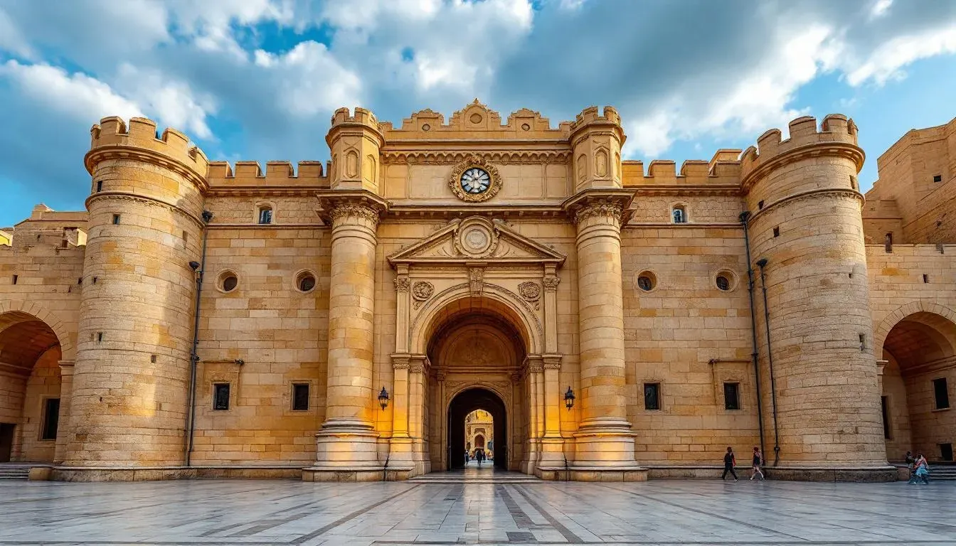 Filming in Mdina, the Silent City medieval gates